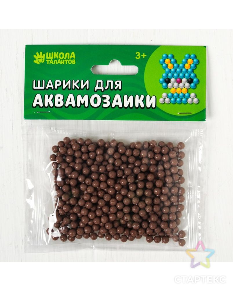 Шарики для аквамозаики, набор 500 шт, цвет темно-коричневый арт. СМЛ-24028-5-СМЛ4008517 1