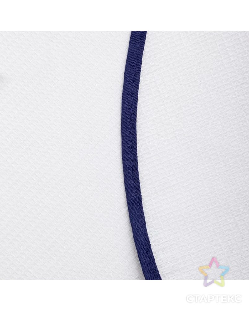 Полотенце круглое белое с синей. окантовкой, 100% хлопок, 160 г/м2, вафельное полотно арт. СМЛ-18062-1-СМЛ4024110 3