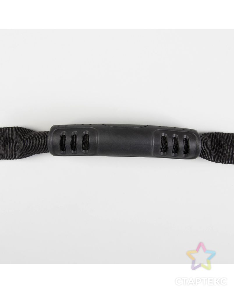 Ручка для сумки круглая, пластик, 11,5х3 см, на стропе 29 см, цвет черный арт. СМЛ-18084-1-СМЛ4026919