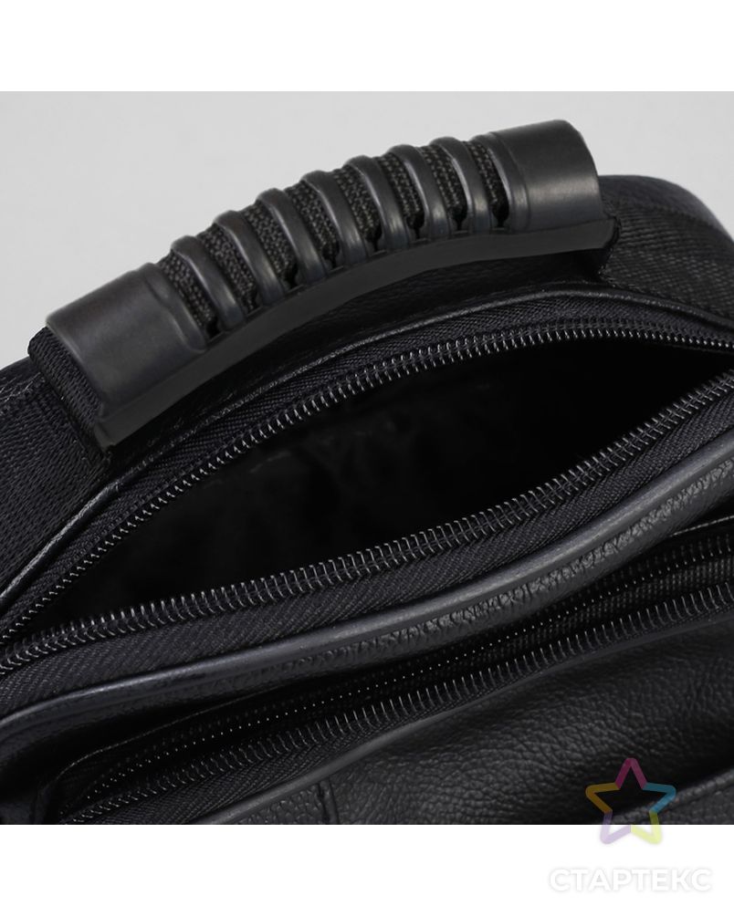 Ручка для сумки круглая, пластик, 9 × 2 см, на стропе 28 см, цвет чёрный арт. СМЛ-18085-1-СМЛ4026920