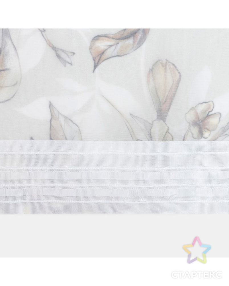 Тюль с подхватом и ламбрекеном "Floral mood" 250х200см, 100% п/э, вуаль арт. СМЛ-18201-1-СМЛ4029932 2