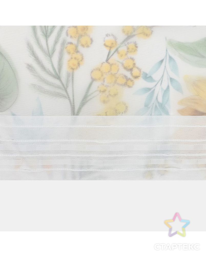 Тюль с подхватом и ламбрекеном "Солнечные цветы" 250х200см, 100% п/э, вуаль арт. СМЛ-18204-1-СМЛ4029935 2