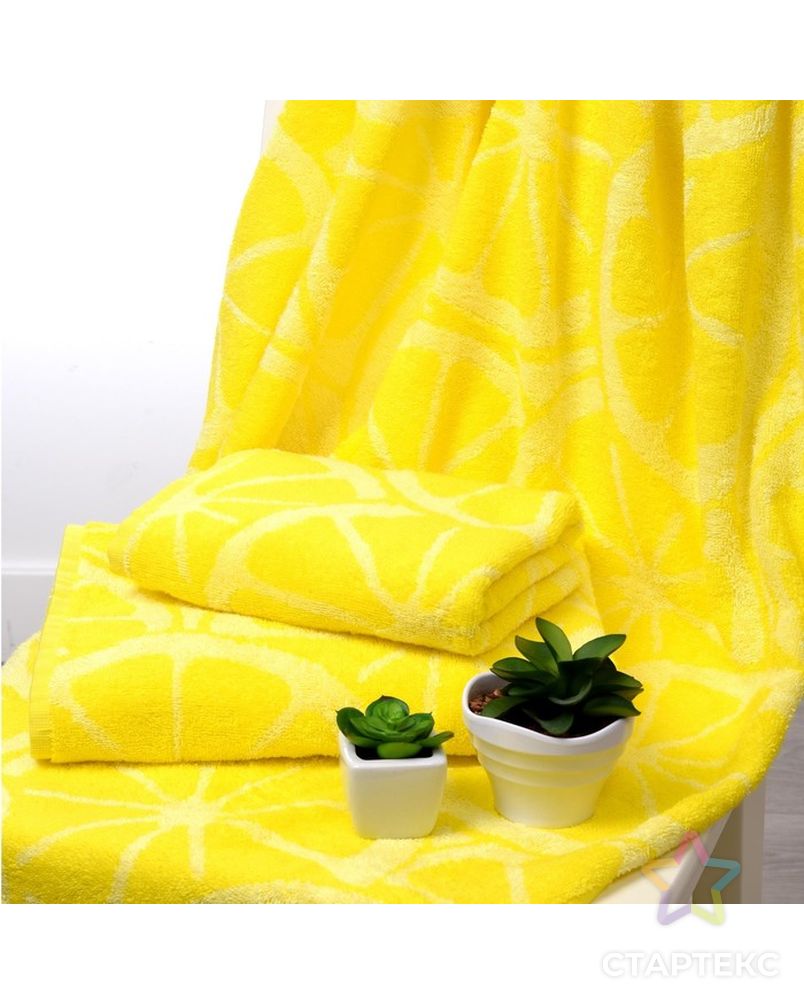 Полотенце махровое Lemon color, 100х150 см арт. СМЛ-24102-3-СМЛ4039733