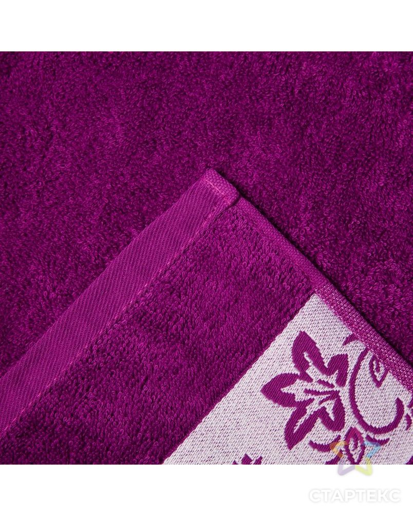 Полотенце махровое Цветок ВЦ 50х90 см, фиолетовый, хлопок 100%, 360гр/м2 арт. СМЛ-18642-1-СМЛ4060519 3