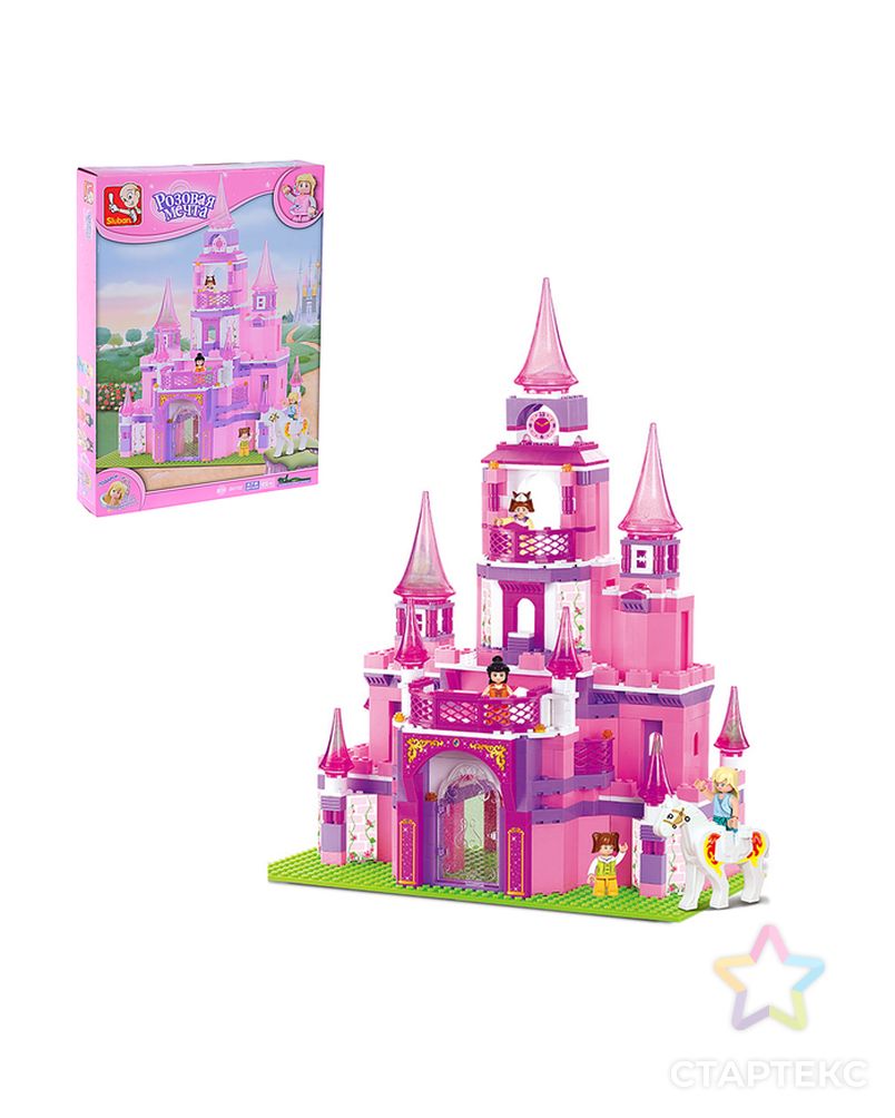 Конструктор «Розовая мечта: замок принцессы», 472 детали арт. СМЛ-50541-1-СМЛ0000407682