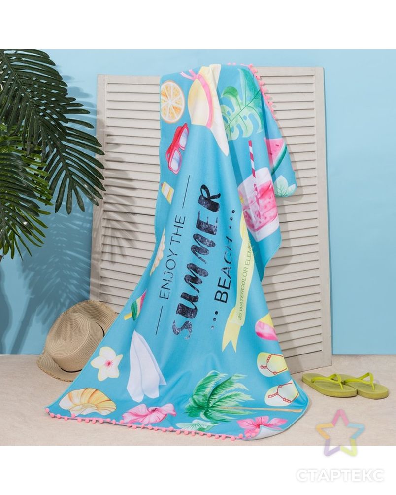Полотенце пляжное Этель "Summer", 75*140 см, микрофибра, 100% п/э арт. СМЛ-18985-1-СМЛ4080020 1