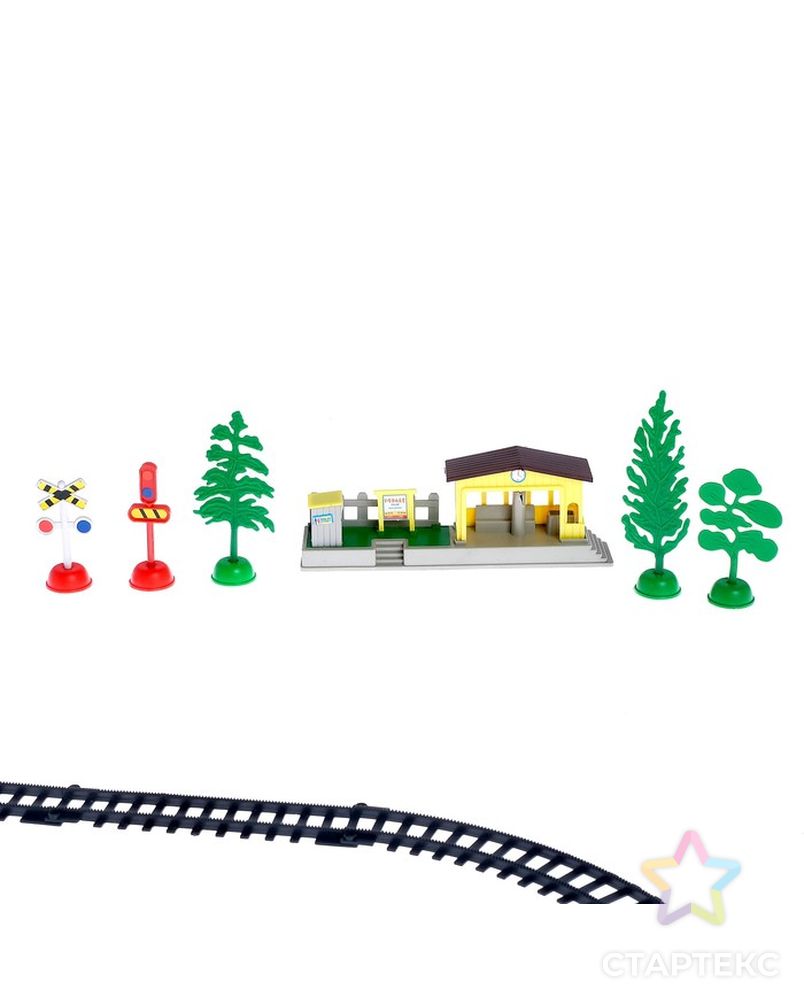 Железная дорога «Электропоезд», работает от батареек, в комплекте: деревья, знаки и станция арт. СМЛ-50594-1-СМЛ0000408749 3