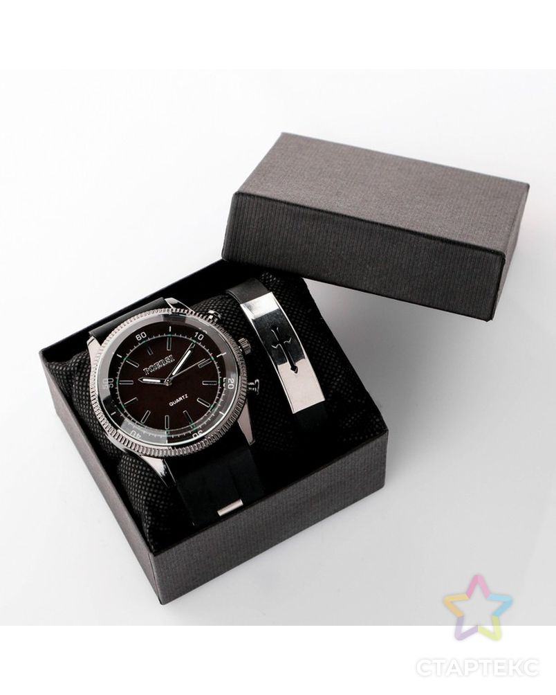 Подарочный набор 2 в 1 "Сокиталь": наручные часы и браслет арт. СМЛ-19173-1-СМЛ4091874 1