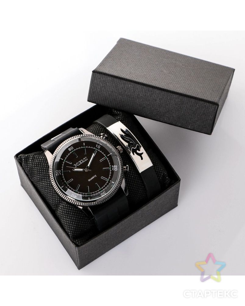 Подарочный набор 2 в 1 "Колипа": наручные часы и браслет арт. СМЛ-19175-1-СМЛ4091879