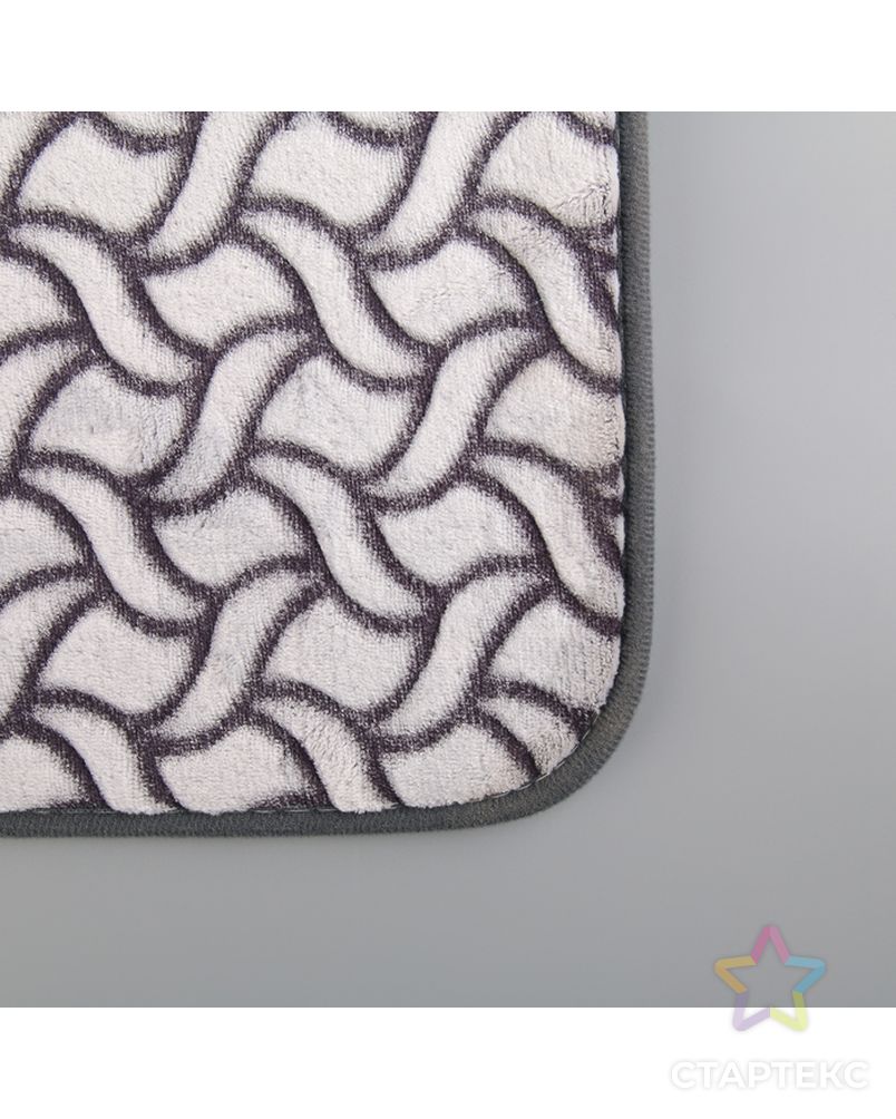 Набор ковриков для ванны и туалета «Винель», 2 шт: 40×50, 50×80 см, цвет бирюзовый арт. СМЛ-30407-2-СМЛ4094144 3