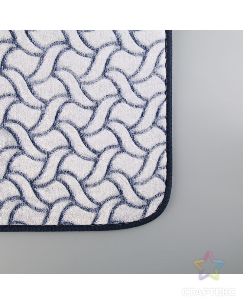 Набор ковриков для ванны и туалета «Винель», 2 шт: 40×50, 50×80 см, цвет бирюзовый арт. СМЛ-30407-3-СМЛ4094146