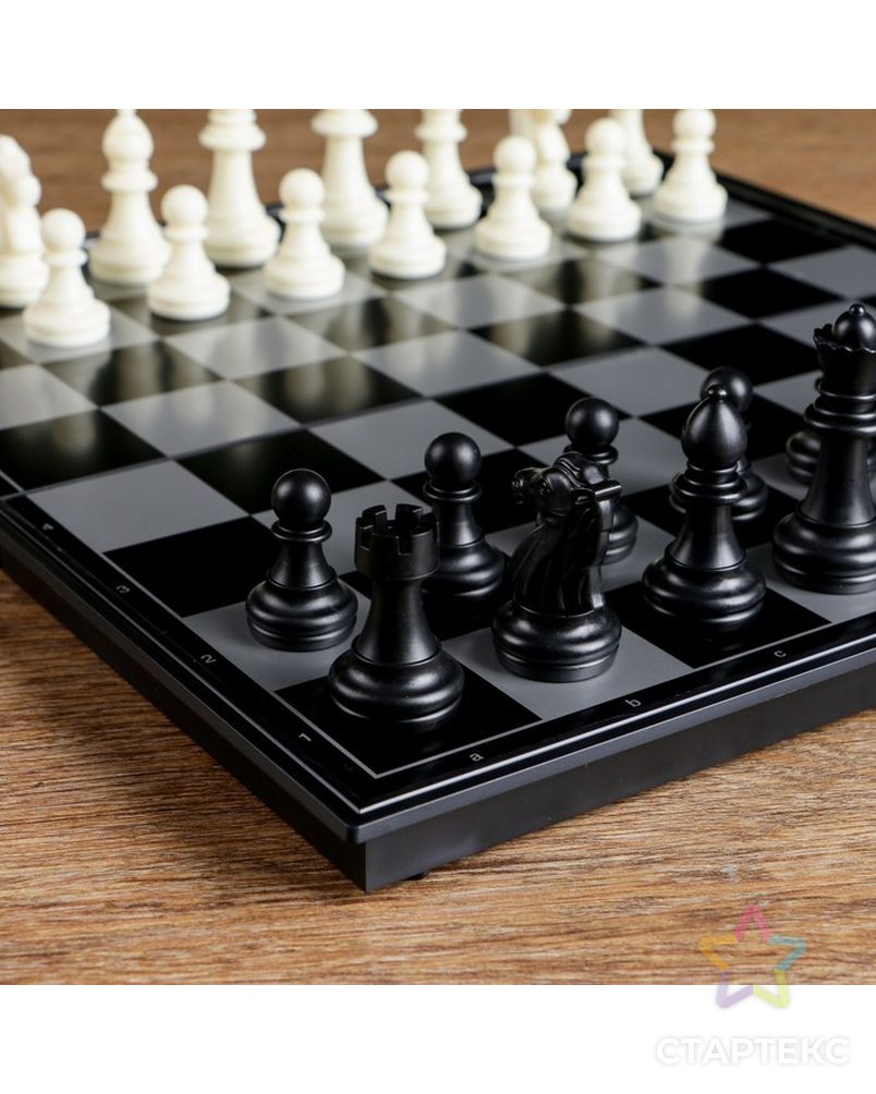 Настольная игра 3 в 1 "Классика": шахматы, шашки, нарды, магнитная доска 32х32 см арт. СМЛ-50819-1-СМЛ0000411298 2