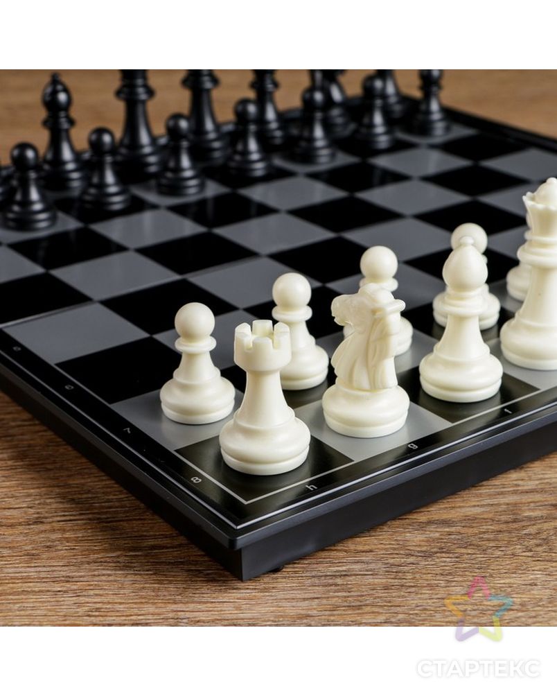 Настольная игра 3 в 1 "Классика": шахматы, шашки, нарды, магнитная доска 32х32 см арт. СМЛ-50819-1-СМЛ0000411298 3