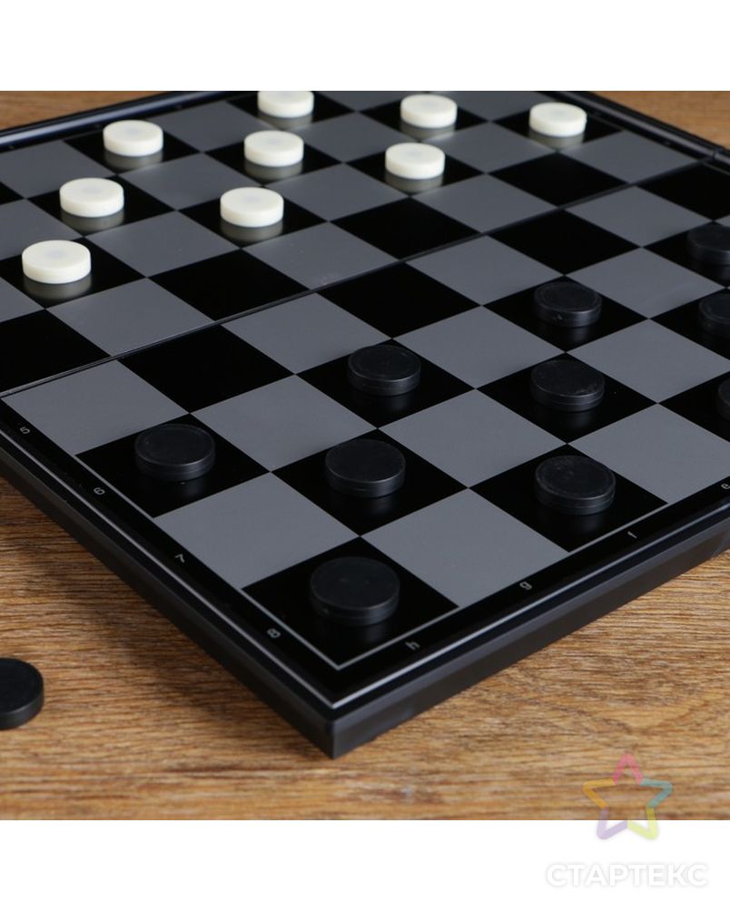 Настольная игра 3 в 1 "Классика": шахматы, шашки, нарды, магнитная доска 32х32 см арт. СМЛ-50819-1-СМЛ0000411298 5