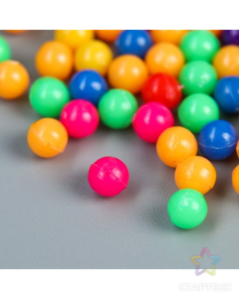 Набор декора для творчества пластик "Разноцветные шарики" 20 гр d=0,4 см арт. СМЛ-26998-1-СМЛ4126292 2