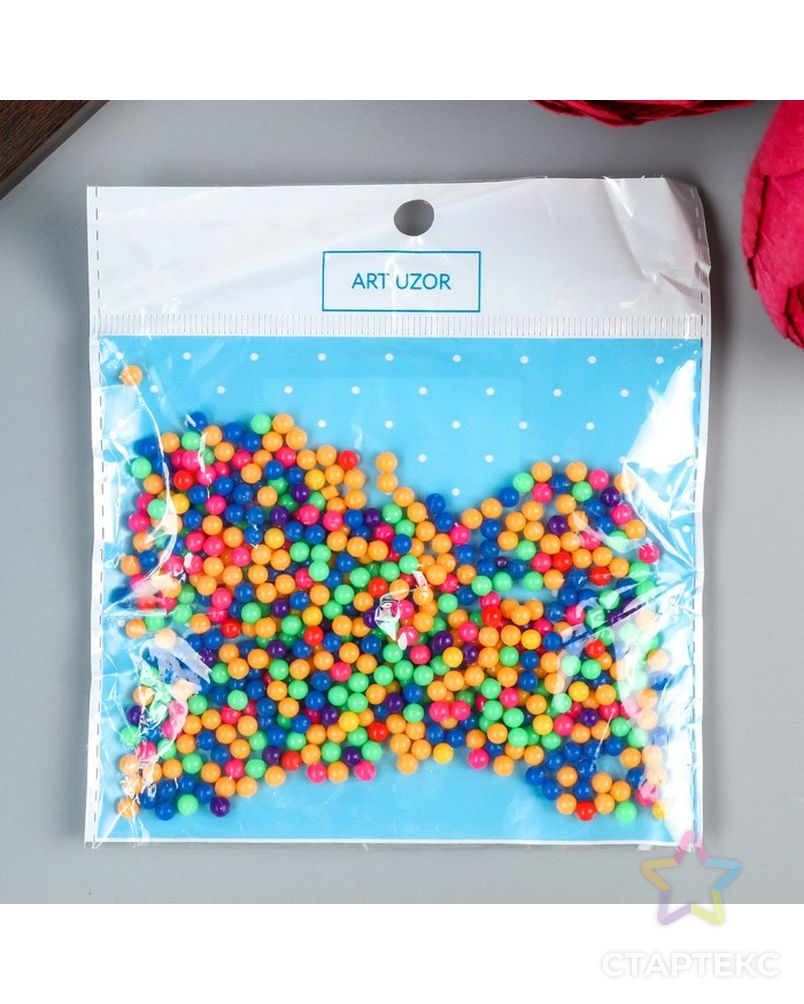 Набор декора для творчества пластик "Разноцветные шарики" 20 гр d=0,4 см арт. СМЛ-26998-1-СМЛ4126292 3