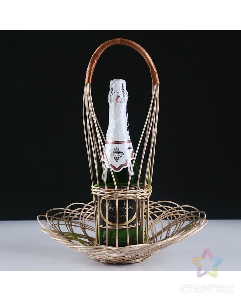 Корзина для шампанского и фруктов, 29×50 см, ива арт. СМЛ-126753-1-СМЛ0004127532 1