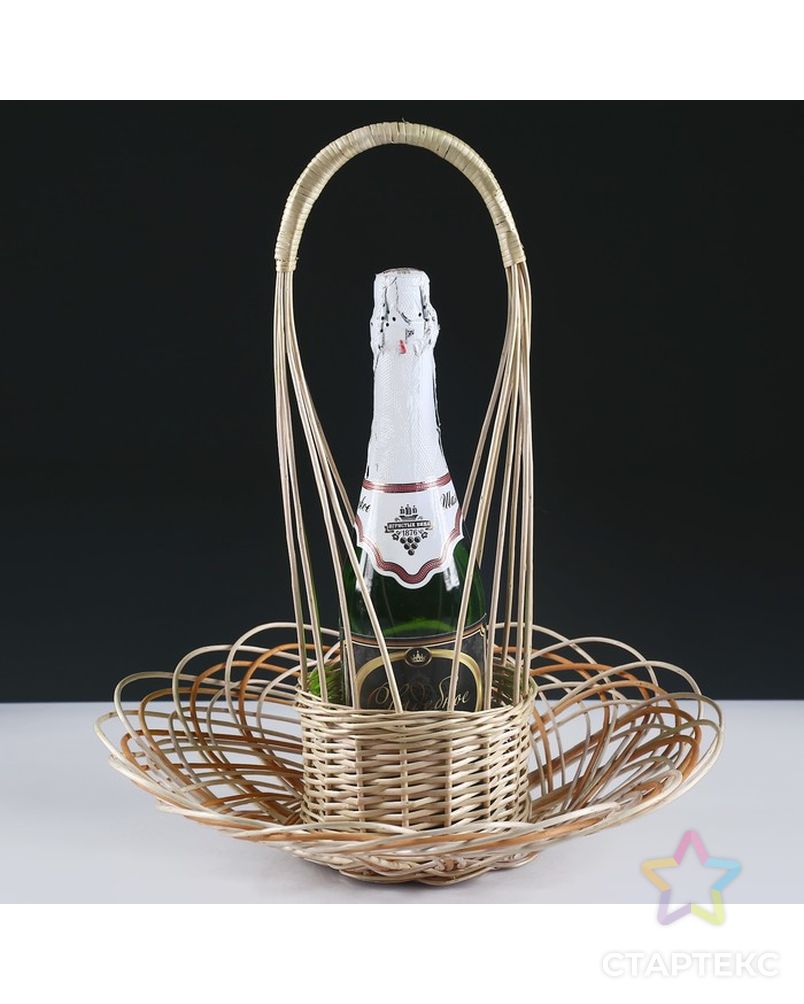Корзина для шампанского и фруктов, 29×50 см, ива арт. СМЛ-126753-1-СМЛ0004127532 5