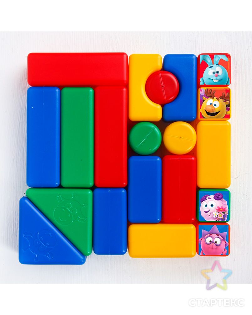 Набор цветных кубиков, "Смешарики", 20 элементов, 25х25 см арт. СМЛ-65689-1-СМЛ0004131404 2