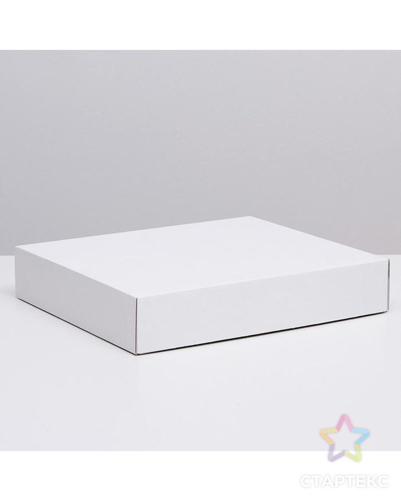 Коробка сборная без печати крышка-дно белая без окна 37 х 32 х 7 см арт. СМЛ-100049-1-СМЛ0004138437 1