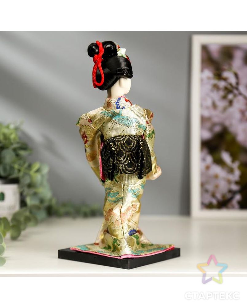 Кукла коллекционная "Японка в цветочном кимоно с бабочкой на руке" 25х9,5х9,5 см арт. СМЛ-66466-1-СМЛ0004147020 4