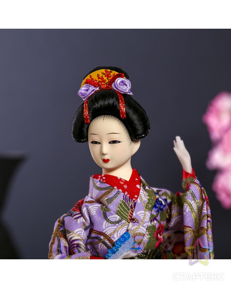 Кукла коллекционная "Японка в цветочном кимоно с бабочкой на руке" 30х12,5х12,5 см арт. СМЛ-66469-1-СМЛ0004147023 5
