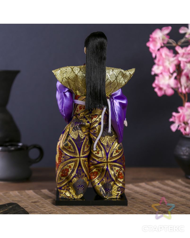 Кукла коллекционная "Самурай в золотом кимоно с мечом" 30х12,5х12,5 см арт. СМЛ-84976-1-СМЛ0004147029 4