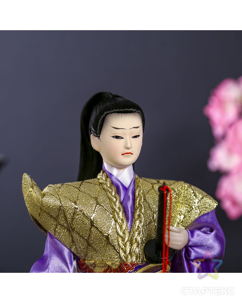 Кукла коллекционная "Самурай в золотом кимоно с мечом" 30х12,5х12,5 см арт. СМЛ-84976-1-СМЛ0004147029 5