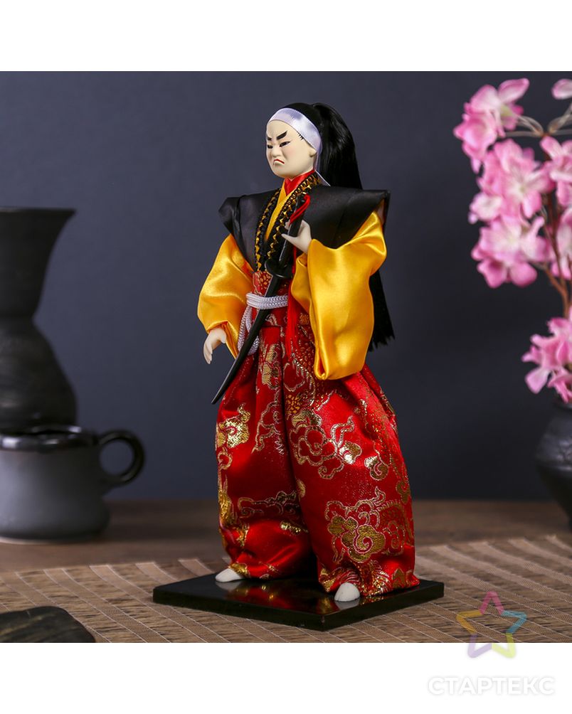 Кукла коллекционная "Воин в ярком кимоно с саблей" 30х12,5х12,5 см арт. СМЛ-66468-1-СМЛ0004147030 3