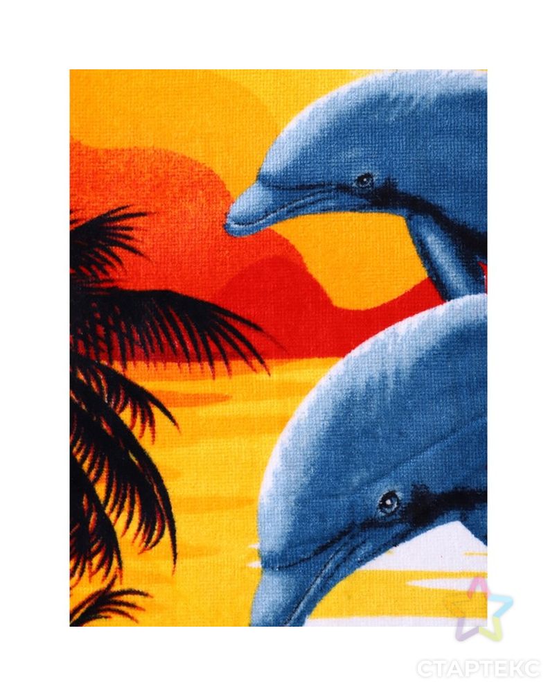 Заказать Полотенце махровое пляжное Дельфин в закате 65х135 см, хлопок 100%, 315 гр/м2 арт. СМЛ-27512-1-СМЛ4158231 в Новосибирске
