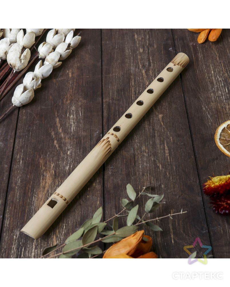 Музыкальный инструмент бамбук "Флейта светлая" 30x1,8x1,8 см арт. СМЛ-170917-1-СМЛ0004165555 1
