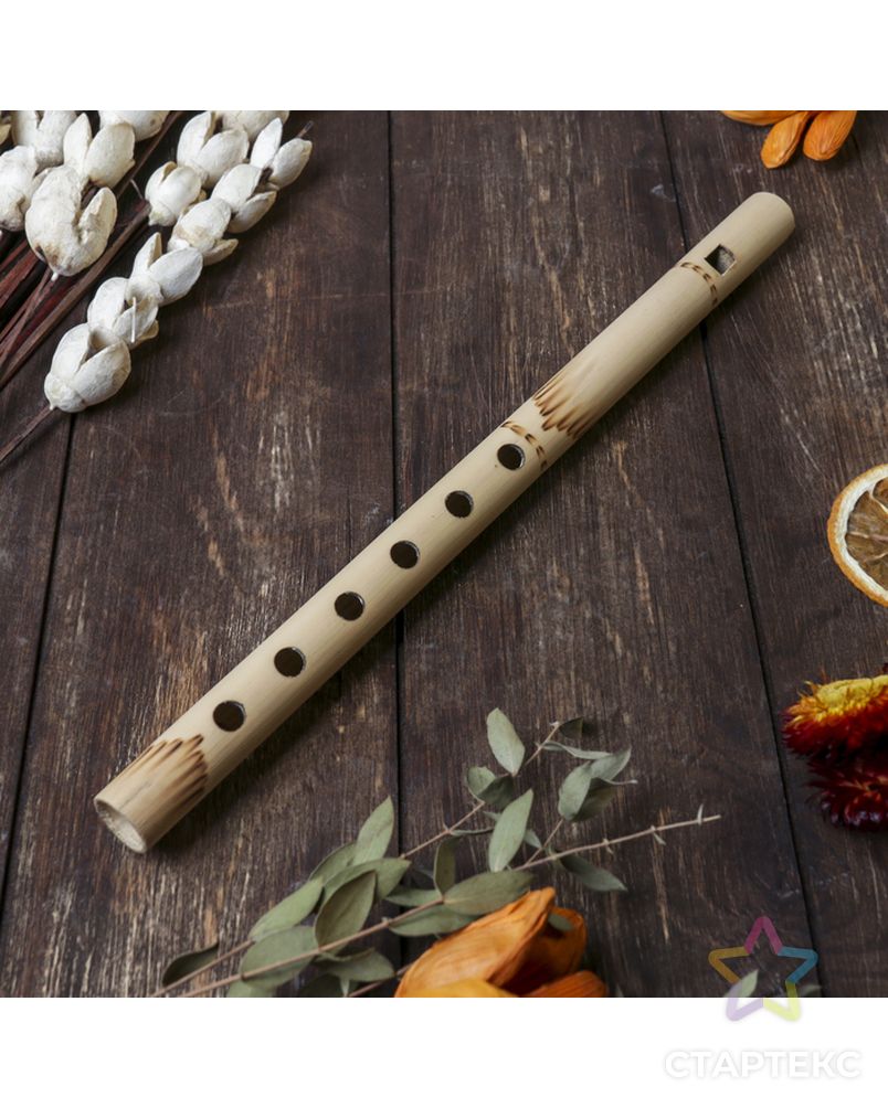 Музыкальный инструмент бамбук "Флейта светлая" 30x1,8x1,8 см арт. СМЛ-170917-1-СМЛ0004165555