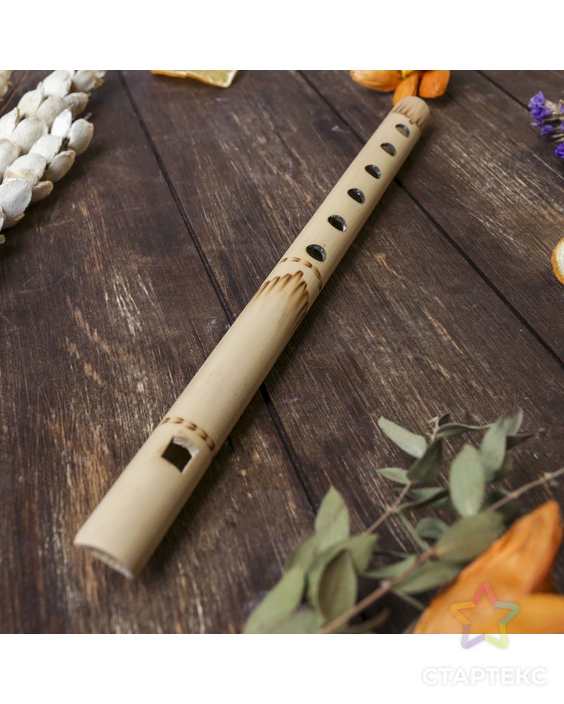 Музыкальный инструмент бамбук "Флейта светлая" 30x1,8x1,8 см арт. СМЛ-170917-1-СМЛ0004165555 3