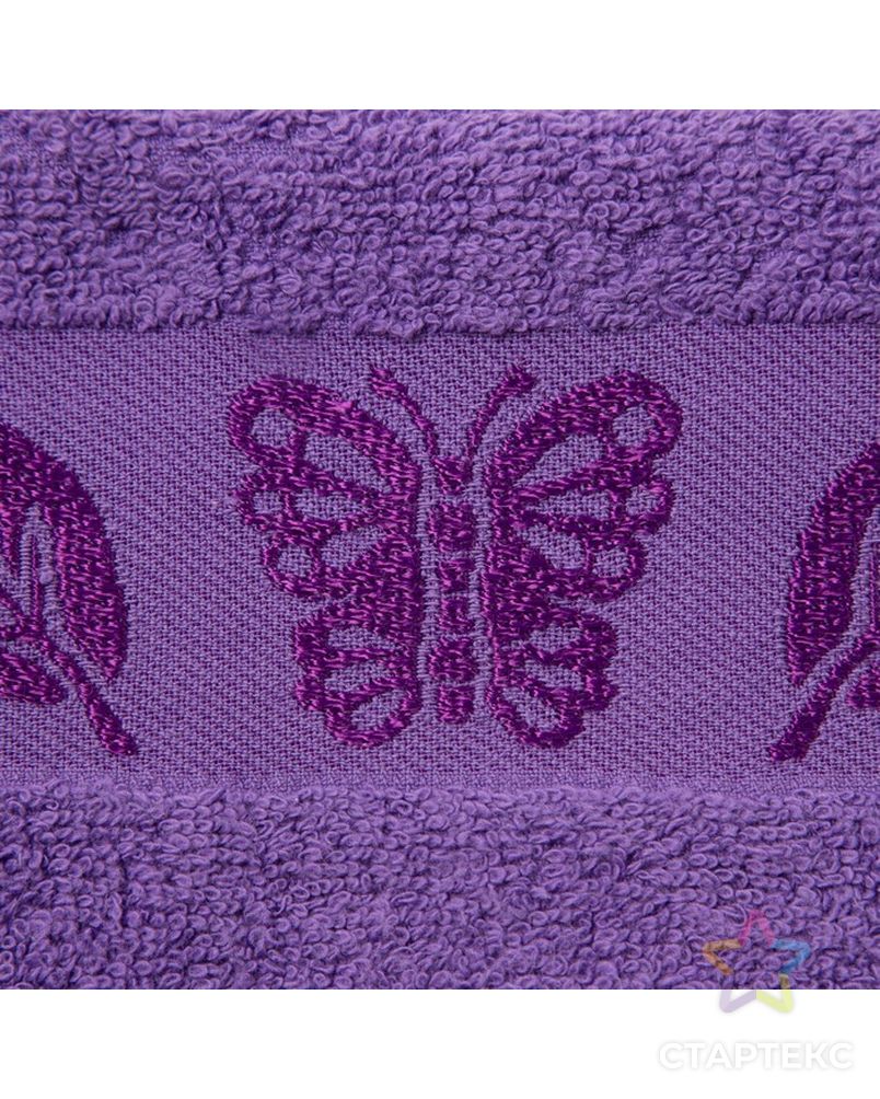 Полотенце махровое Fiesta cotton Butterfly 50х90 см, фиолетовый, хлопок 100%, 420 г/м2 арт. СМЛ-29393-1-СМЛ4169389 2