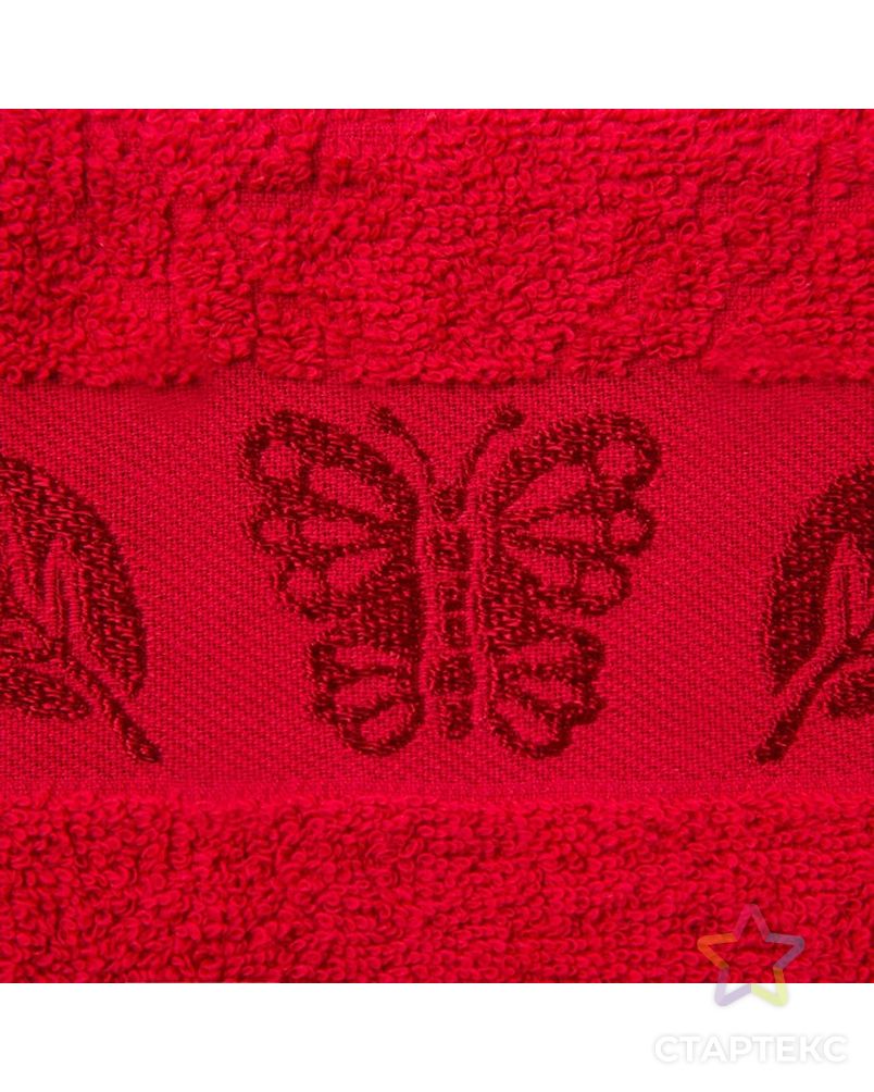 Полотенце махровое Fiesta cotton Butterfly 70х130 см, черри, хлопок 100%, 420 г/м2 арт. СМЛ-34226-1-СМЛ4169394