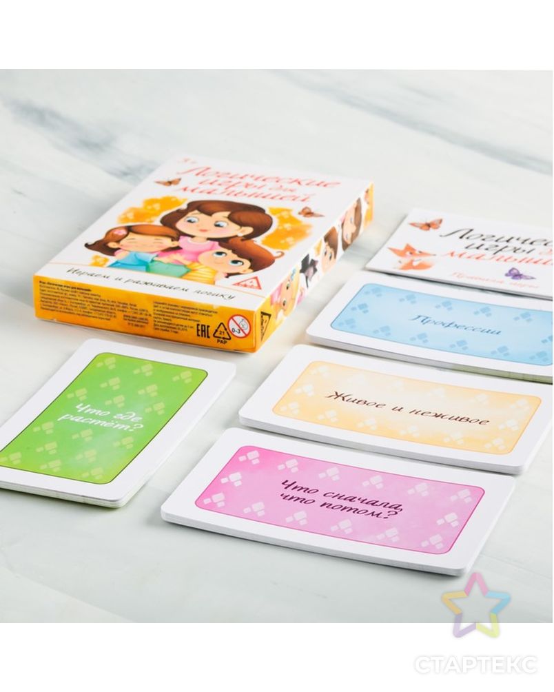 Логические игры для малышей, 40 карточек арт. СМЛ-106581-1-СМЛ0004176756 3