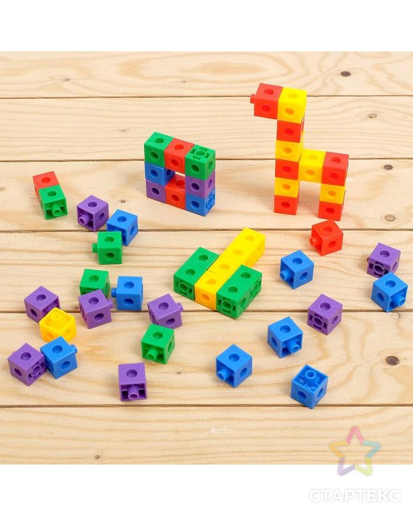 Обучающий набор «Кубики-конструктор: логика и внимание» с заданиями, 50 кубиков арт. СМЛ-70914-1-СМЛ0004181516 2