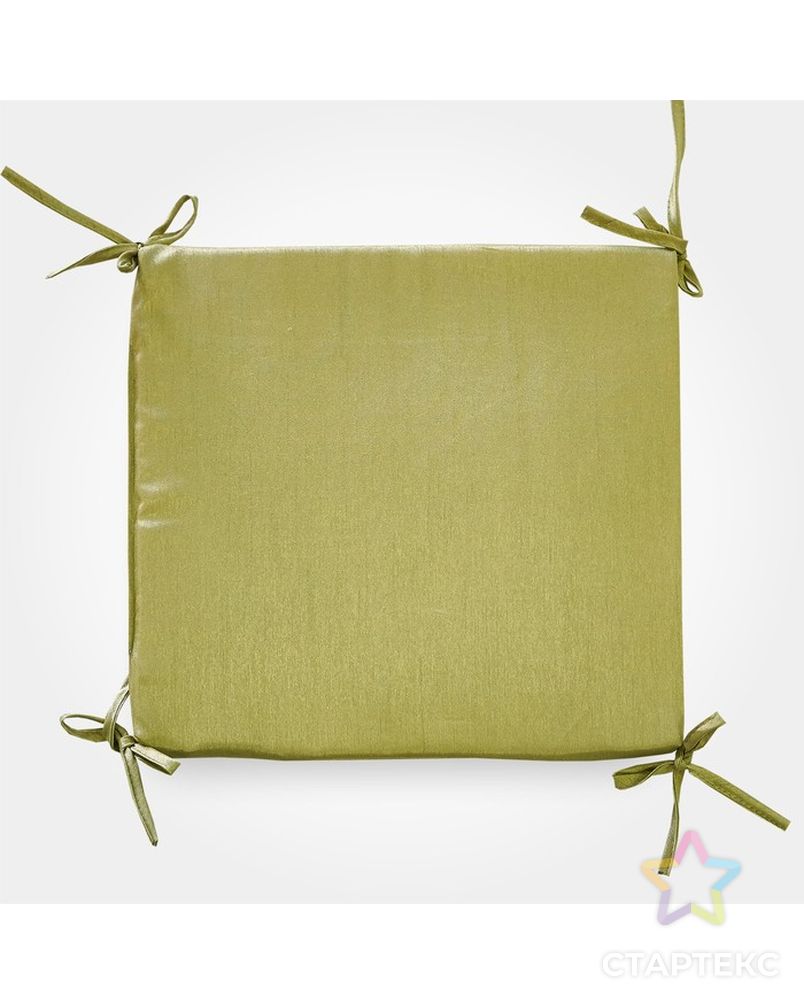 Сидушка на стул бамбук зеленый 34х34х1,5см, жаккард, поролон, пэ100% арт. СМЛ-32498-1-СМЛ4187877 1