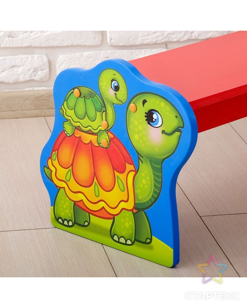 Скамейка детская «Черепаха», цвет красный и синий арт. СМЛ-121048-1-СМЛ0004188801 2