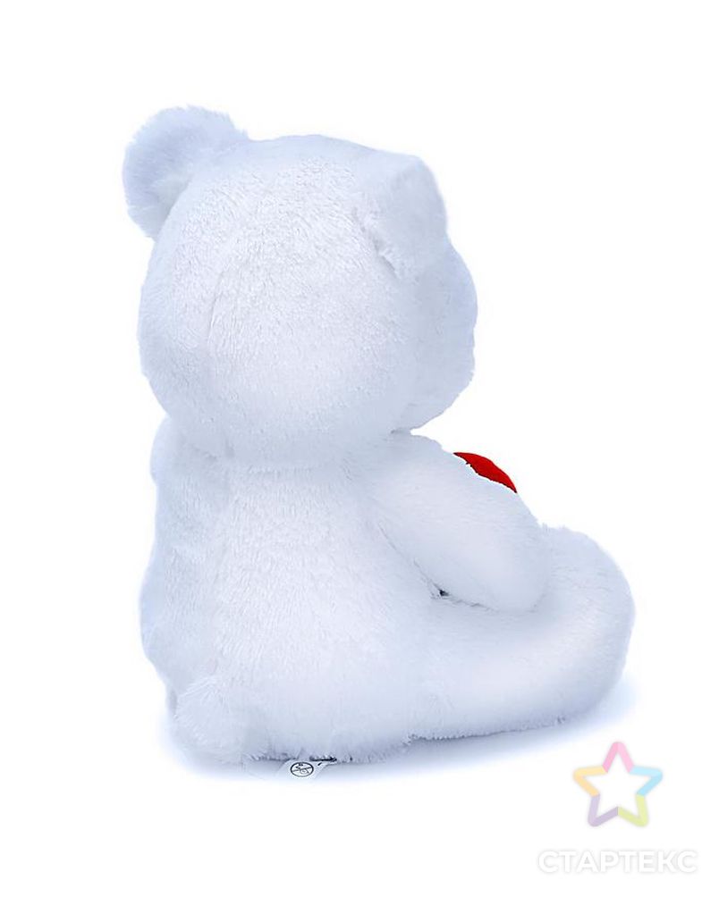 Мягкая игрушка «Медведь Вельвет» с валентинкой, 30 см, цвет белый арт. СМЛ-65770-1-СМЛ0004201500 3