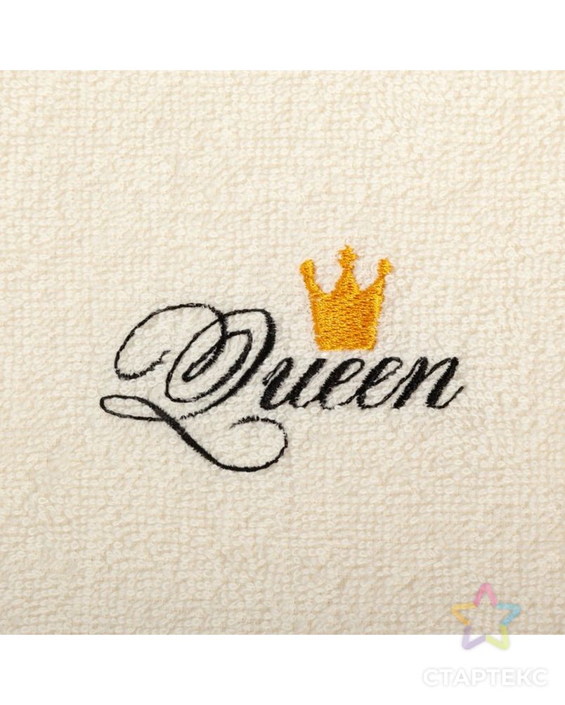 Набор полотенец "Queen & King" 30х60 см-2 шт, 100% хлопок, 340г/м2 арт. СМЛ-30483-1-СМЛ4211824 4