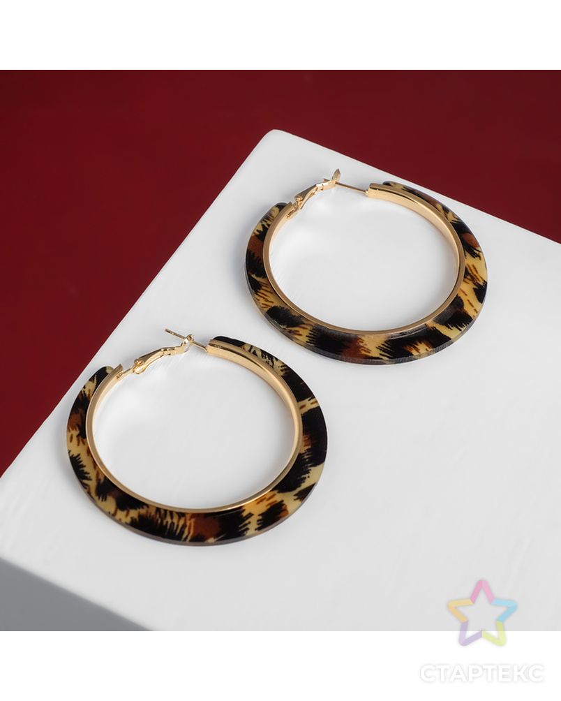 Серьги-кольца "Паради" круг леопард, цвет МИКС в золоте, d=6 арт. СМЛ-30490-1-СМЛ4213222 4
