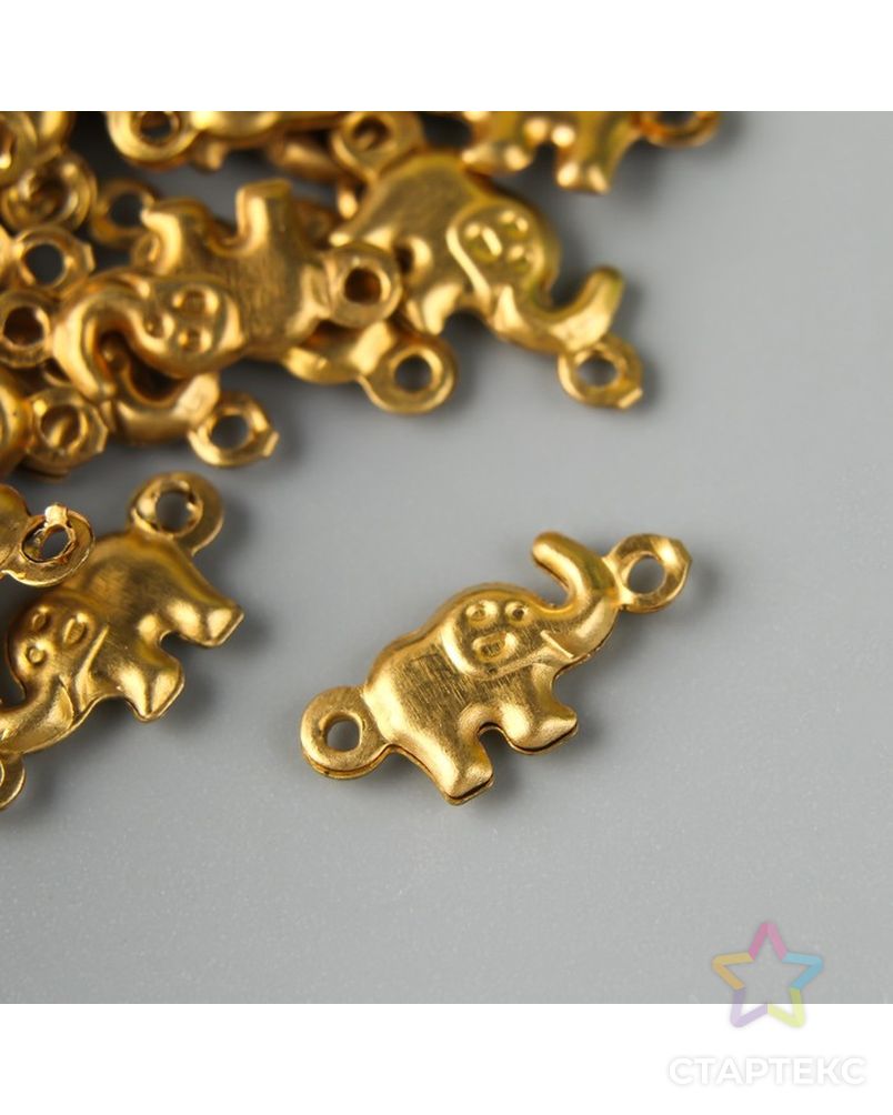 Декор для творчества металл "Слоник" золото набор 50 шт 0,6х1,4 см арт. СМЛ-30968-1-СМЛ4219322 2
