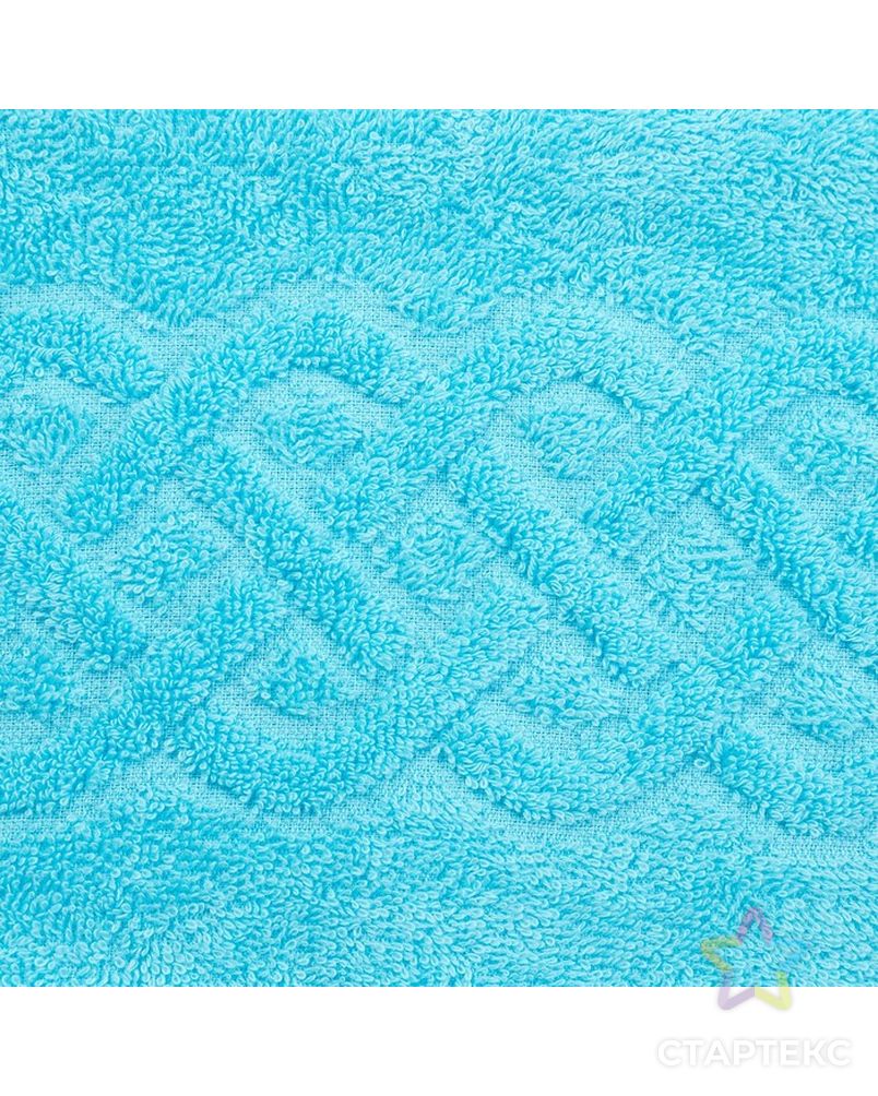 Полотенце махровое жаккард банное Plait, размер 70х130 см, 350 г/м2, цвет бирюза арт. СМЛ-19578-4-СМЛ4225208