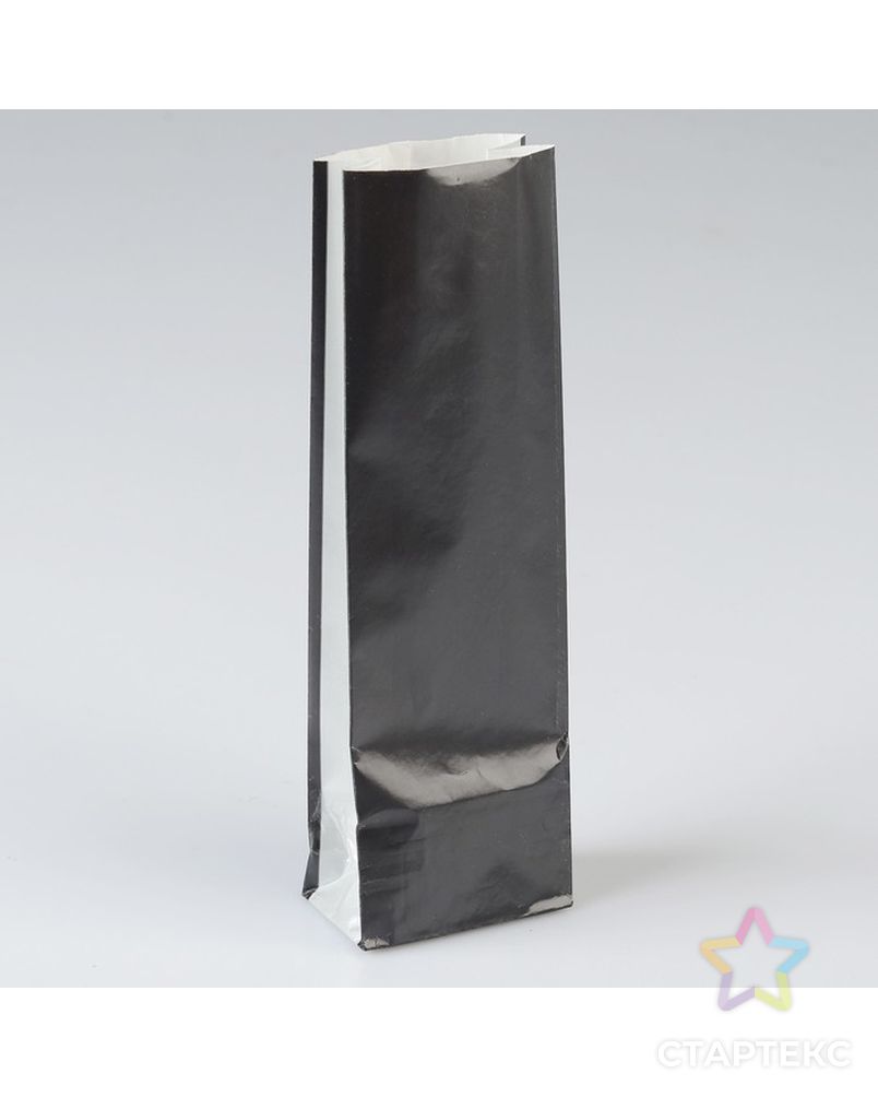 Пакет бумажный фасовочный, матовый, графит-серебро, 5,5 х 3 х 17 см арт. СМЛ-66430-1-СМЛ0004251111 1