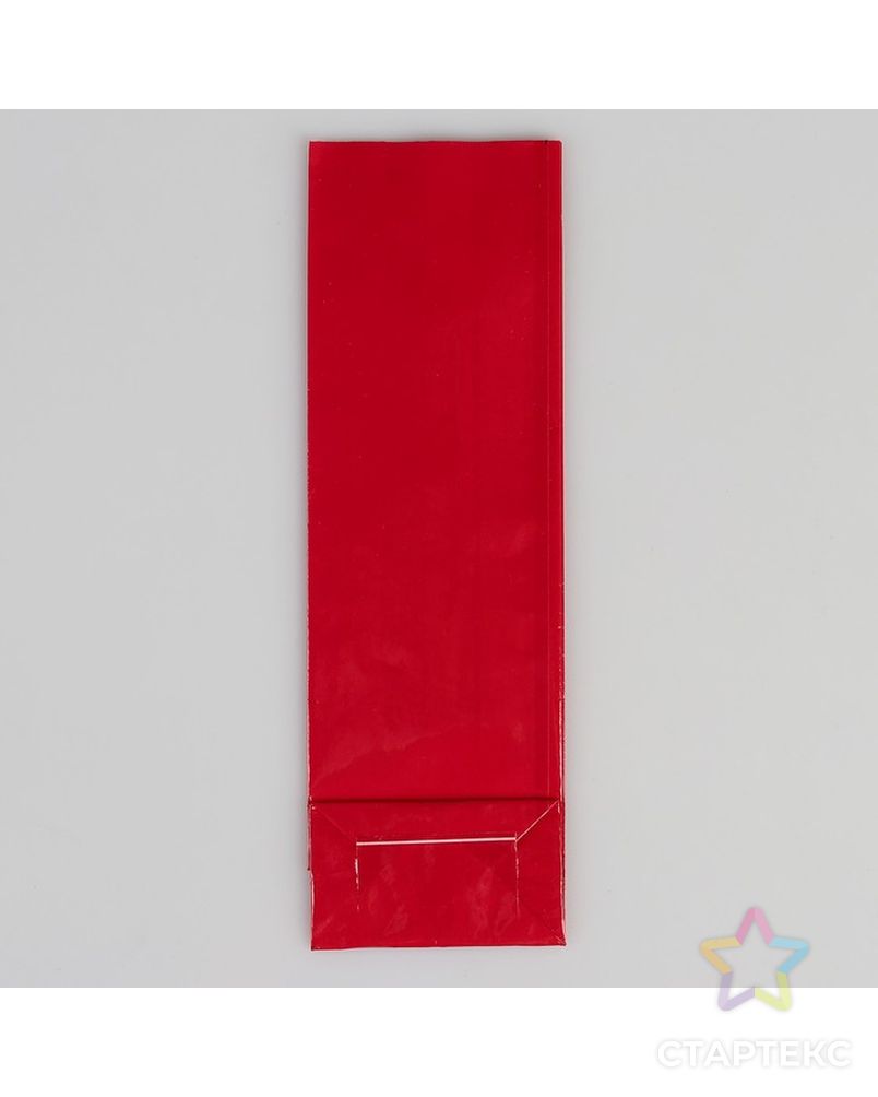 Пакет бумажный фасовочный, глянцевый, красный, 5,5 х 3 х 17 см арт. СМЛ-66404-1-СМЛ0004251114 2