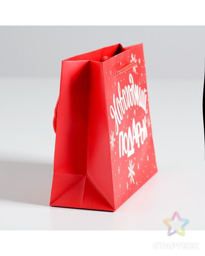 Пакет ламинированный горизонтальный «Новогодний подарок», M 30 × 26 × 9 см арт. СМЛ-98668-2-СМЛ0004262325 3