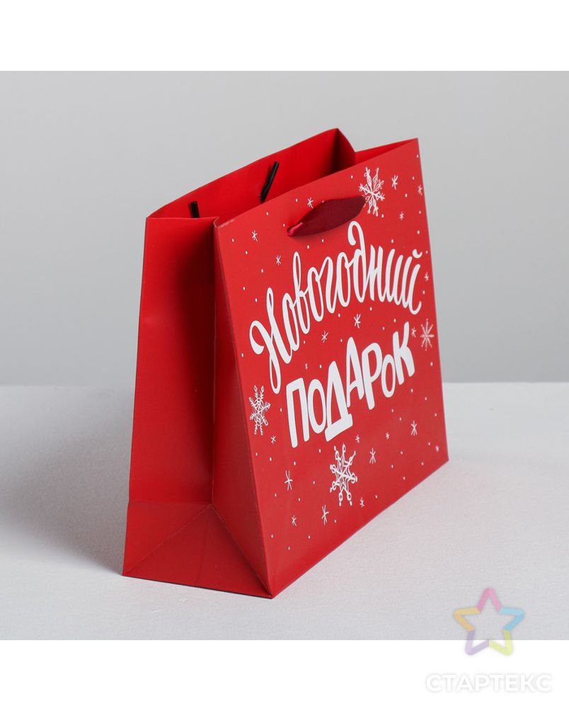 Пакет ламинированный горизонтальный «Новогодний подарок», M 30 × 26 × 9 см арт. СМЛ-98668-3-СМЛ0004262326 2