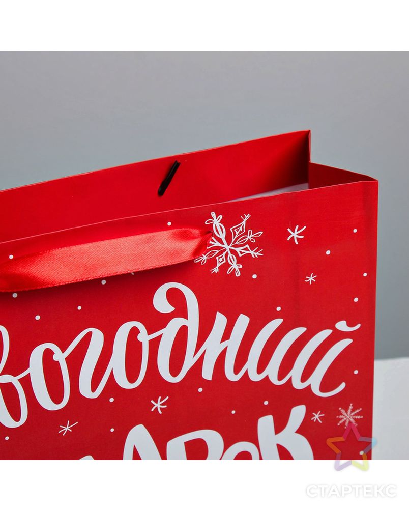 Пакет ламинированный горизонтальный «Новогодний подарок», M 30 × 26 × 9 см арт. СМЛ-98668-5-СМЛ0004262327 3