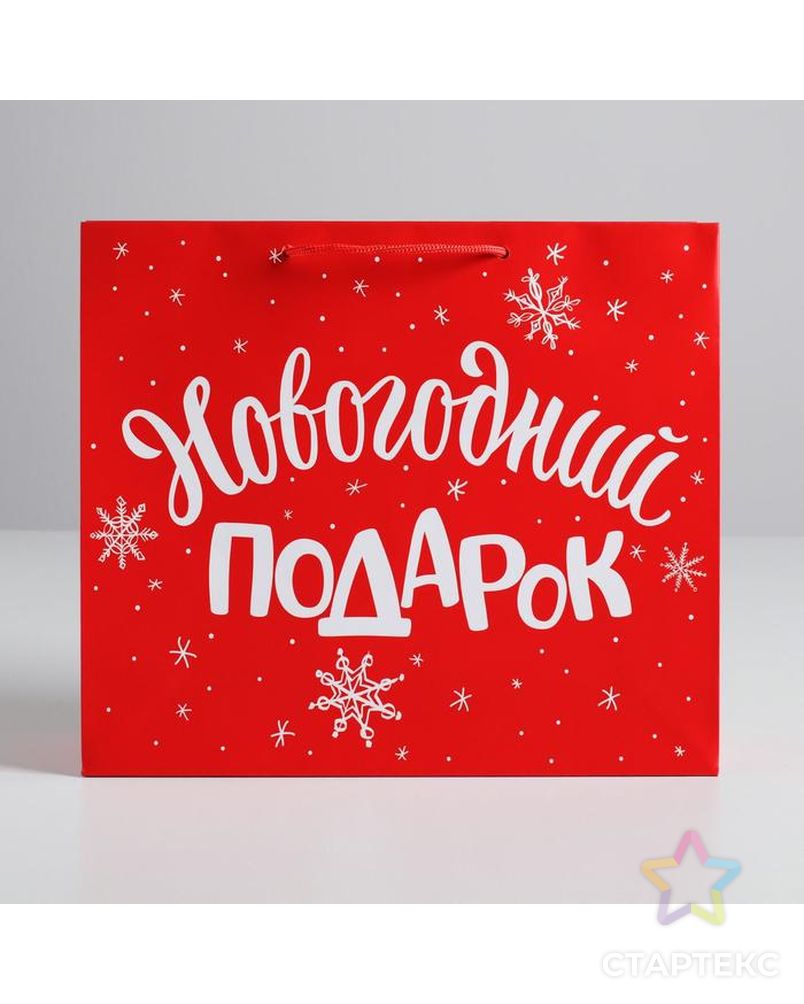 Пакет ламинированный горизонтальный «Новогодний подарок», M 30 × 26 × 9 см арт. СМЛ-98668-1-СМЛ0004262328 2